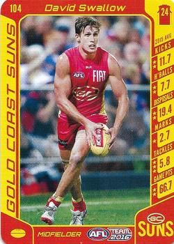 2016 Team Zone AFL Team #104 David Swallow Front